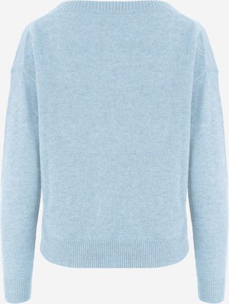 Allude Womens Cashmere Sweater Light Blue