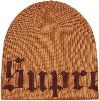 SUPREME Berretto Old English con stampa - Marrone