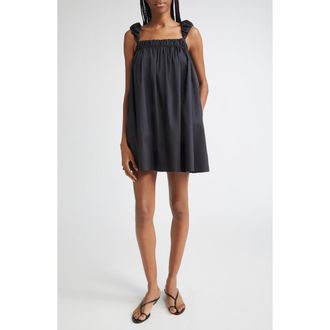 Staud Beau Babydoll Minidress in Black at Nordstrom Rack, Size Large