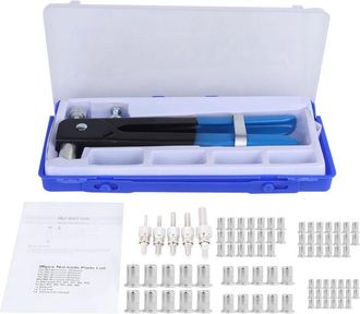 OEM Juego De Tuercas De Remache De 86 Piezas Juego De Pistola Para Tuercas Manual (pistola Para Tuercas Azul Oscuro, Azul Claro Al Azar)