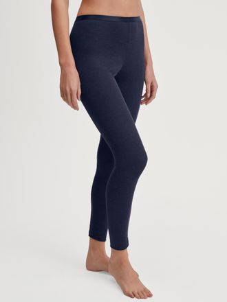 CALIDA Leggings CALIDA True Confidence, Damen, Gr. XS (36/38), N-Gr, blau (evening blau), Feinripp, Obermaterial: 70% Schurwolle, 30% Seide, normal lang, Hos