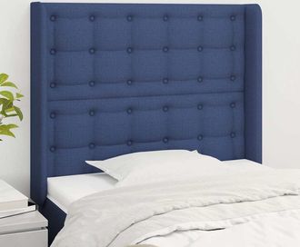vidaXL Vidaxl Cabecero Con Orejas De Tela Azul 93x16x118/128 Cm
