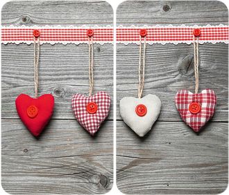 WENKO Herd-Abdeckplatte »Universal Modell Herzen« Herdabdeckung für alle Herdarten, kratzfest, mit rutschfesten Füssen