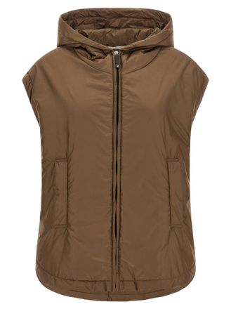 Max Mara Brown Solid Hood Jacket
