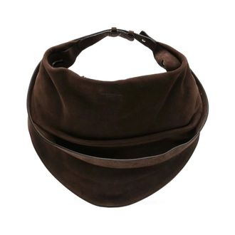 Federico Cina Handbags, female, Brown, Size: ONE SIZE Brown Suede Top Handle Bag