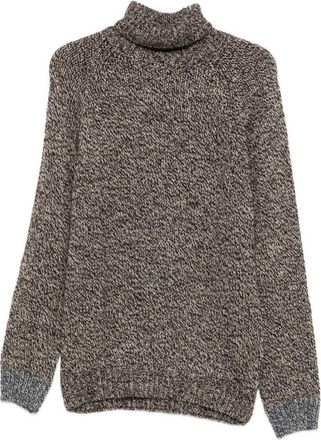 Daniele Alessandrini Textured Brown Knit Sweater