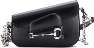Gucci Horsebit 1955 Asymmetric Leather Mini shoulder bag - Zwart