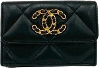 Chanel Pre-owned Vintage Portemonnee - Dames - Vintage Accessoires - Zwart - ONE Size - Leer - Vintage