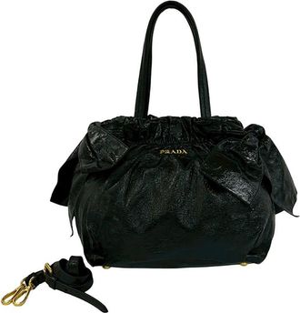 Prada Pre-owned Prada Vernice Gaufre Bow Satchel Ladies 5EUY61ZP5MJAAEF5