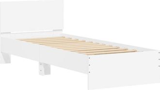 vidaXL Bed Frame without Mattress with Headboard White 90x200 cm Vidaxl