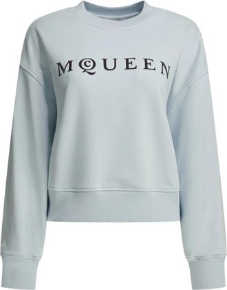 Alexander McQueen Dames Sweatshirts Kleding Ss 26 - Dames - Sweatshirts - Blauw - S - Katoen - Hoodies & sweatvesten
