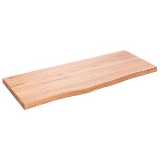 Berkfield Home Wall Shelf Light Brown 100x40x(2-4) cm Treated Solid Wood Oak