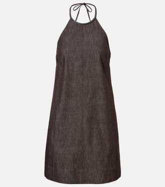 Brunello Cucinelli Halterneck open-back cotton minidress