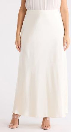 Renee C Satin A-Line Skirt in Light Butter at Nordstrom Rack, Size 1X