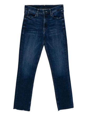 Mother The Mid Rise Dazzler Ankle Fray jeans - women - Cotton/Elastane/Polyester - 25 - Blue