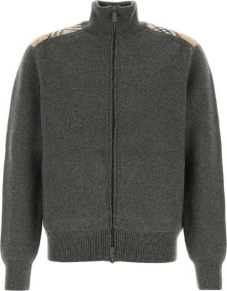Burberry Grey Turtle Neck Cardigans