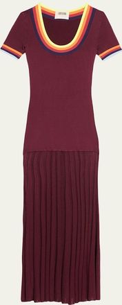 Christopher John Rogers Saucer Neck Short-Sleeve Maxi Dress
