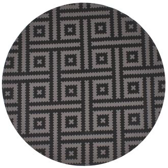 Beliani Beliani - Alfombra Moderna Para Interior Y Exterior Redonda Con Dise&ntilde;o Geom&eacute;trico 160 Cm Negro Y Gris Ajmer