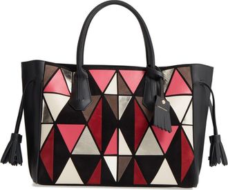 Longchamp Penelope Arty Medium Leather & Suede Tote in Red at Nordstrom Rack
