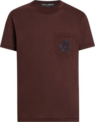 Dolce & Gabbana T-shirt met logopatch - Bruin