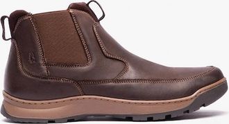 Hush Puppies Mens Hush Puppies GAVIN Mens Leather Chelsea Boots Brown - Size: 10
