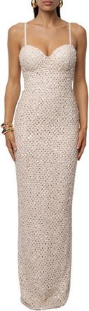 JLUXLABEL Jewel Opulence Sequin Gown in Begie at Nordstrom, Size X-Large