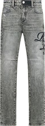 Rta Bryant Embroidered Skinny Jeans in Stone Haze Cursive at Nordstrom, Size 28