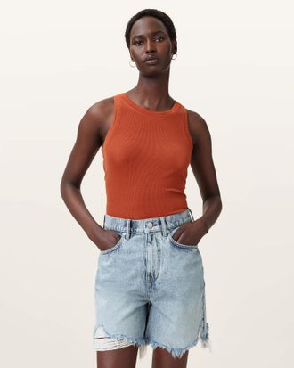 AllSaints Lyocell Rina Crew Neck Sleeveless Tank Top, Size: M