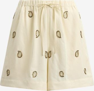 Polo Ralph Lauren Bermudashorts aus Lyocell und Leinen mit Paisley-Perlenstickereien