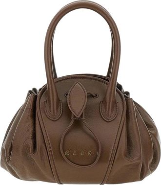 Marni Marmot Tulipea Buffalo Leather Shoulder Bag
