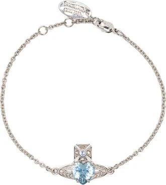 Vivienne Westwood Silver-tone Chain Bracelet with Heart-shaped Charm