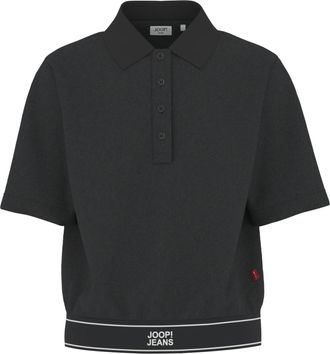 Joop Poloshirt JOOP JEANS Talena, Damen, Gr. XL, schwarz, Jersey, Obermaterial: 52% Baumwolle, 44% Polyester, 4% Elasthan, regular fit, Shirts Poloshirt