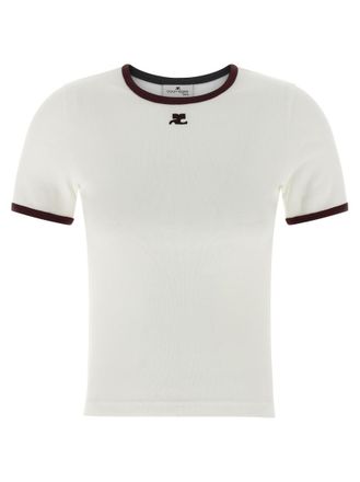 Courr&egrave;ges White Signature Contrast T-shirt