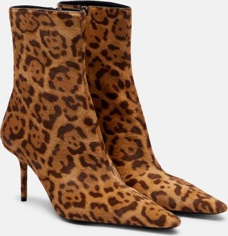 Saint Laurent Ashley 75 calf hair ankle boots