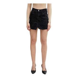 VETEMENTS Cut-Up Mini Denim Rok - Dames - Rokken - Zwart - Maat: S Denim