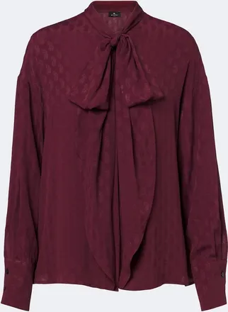 Etro Tie-neck paisley jacquard blouse