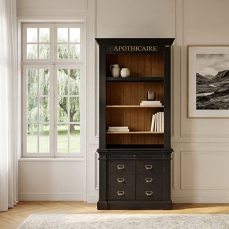 Robin des Bois Biblioteca de estilo cl&aacute;sico, 2 puertas, 1 caj&oacute;n negro