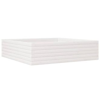 Berkfield Home Garden Planter White 90x90x23 cm Solid Wood Pine | Size: 90 x 90 x 23 cm