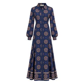 iBlues Ibleffetto Jurk - Dames - Shirt Kleedjes - Blauw - S - Kleedjes
