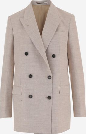 Tagliatore jasje met dubbele rij knopen van linnenmix