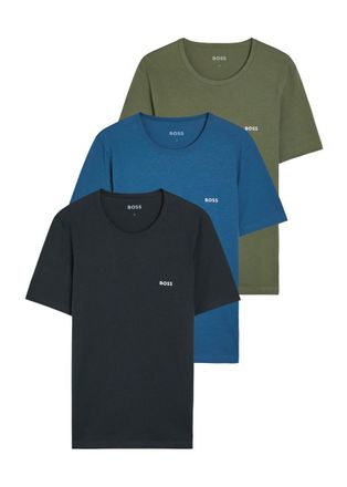 BOSS Boss Classic Logo-embroidered Cotton T-shirt - set of Three - Blue - XL