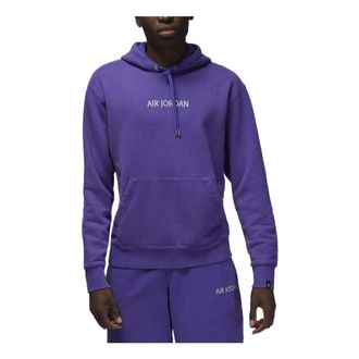 Nike Jordan Air Jordan Solid Color Hooded Drawstring Hoodie Mens Dark Purple DV6464-514