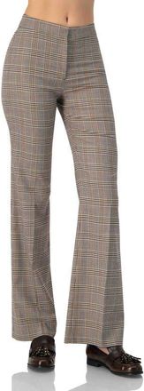 Ivonne Straight-Leg Prince Of Wales Trousers in Multi-Brown at Nordstrom, Size 14