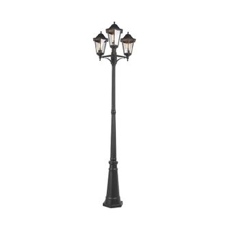 QAZQA R&uacute;stico Linterna De Exterior Inteligente Negra 3 Luces Con Wifi St64 - New Orleans Aluminio /vidrio Alargada Adecuado Para Led Max. 3 X 7 Watt - Qazqa