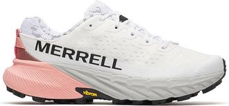 Merrell Womens Agility Peak 5 Trail Running Shoes In White/soft Coral
