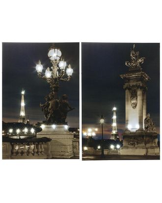 A&B Home Discontinued A&B Home Set Of 2 Eiffel Tower Led Wall Prints