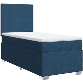 vidaXL Vidaxl - Cama Box Spring Con Colch&oacute;n Tela Azul 90x200 Cm