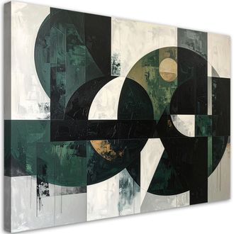 Feeby Impresi&oacute;n De Imagen, Abstracci&oacute;n Con Formas Geom&eacute;tricas Verde, 120x80
