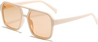 Generic Outdoor Oversized Mens Sunglasses Vacation Beach Womens Decorative Sun Glasses(Beige)