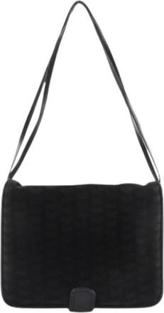 Bottega Veneta Pre-owned Shoulder Bags, female, Black, Size: ONE SIZE Pre-owned Suede Butterfly 2way Bag